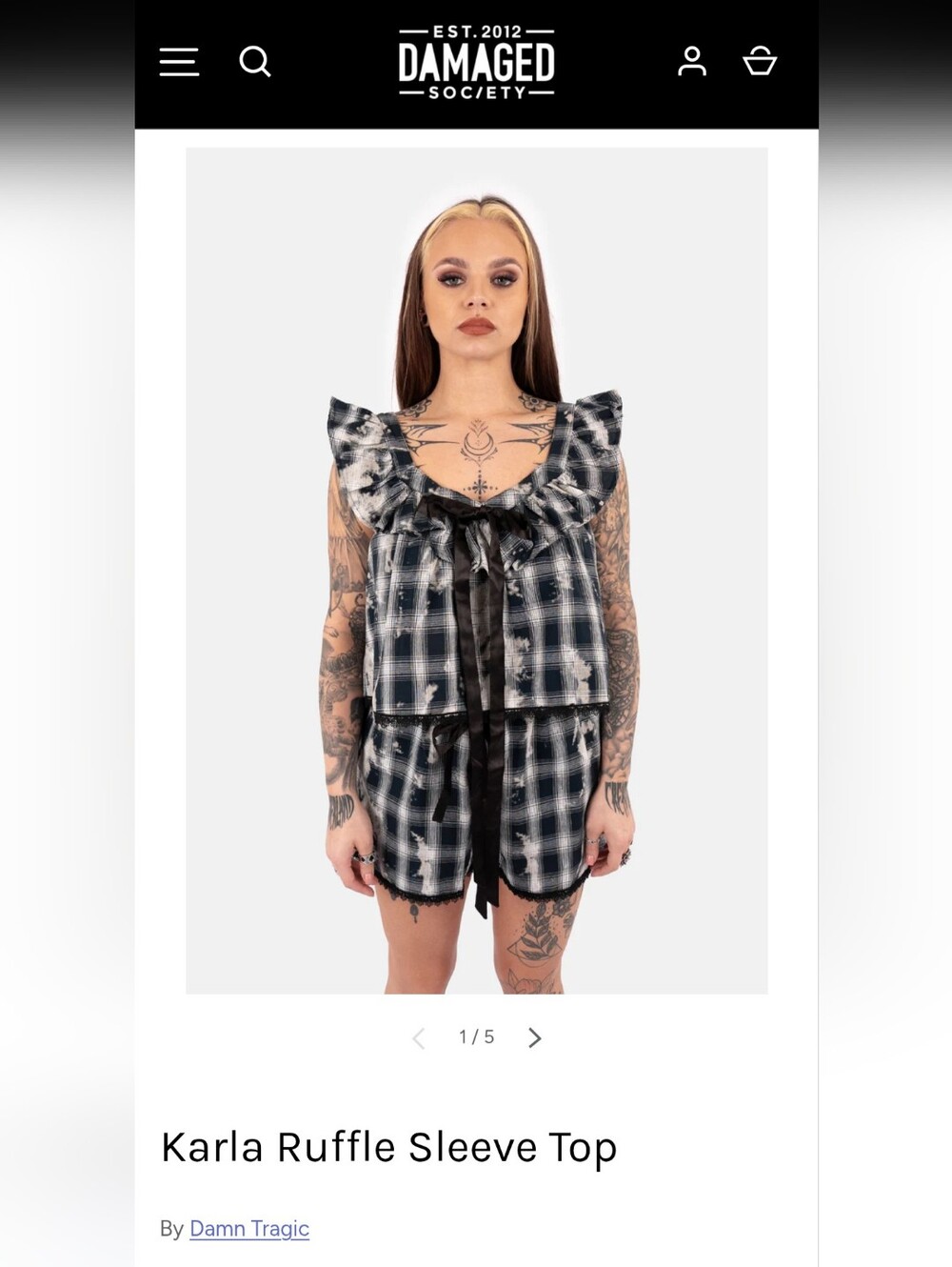 NWT Damn Tragic Karla Ruffle Sleeve Top